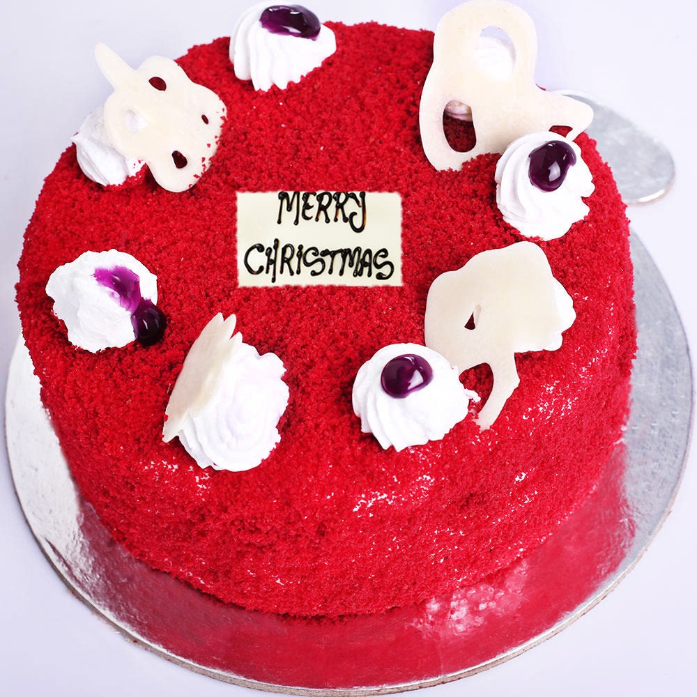 Christmas Red Velvet Cake Luv Flower Cake