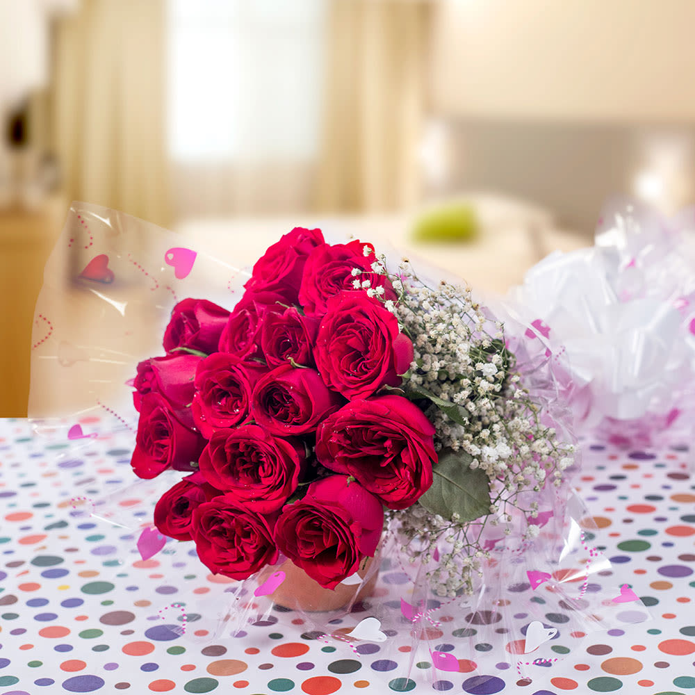 My Love Red Roses Bunch - Luv Flower & Cake