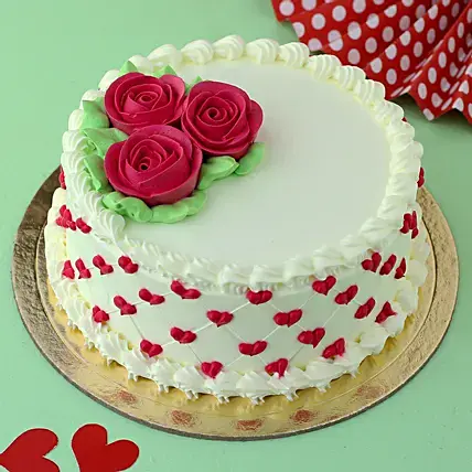 Send floral cake with roses on top Online | Free Delivery | Gift Jaipur