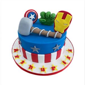 Avengers Themed Fondant Cake Red Velvet