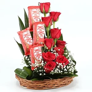 Red Roses With Nestle Kitkat