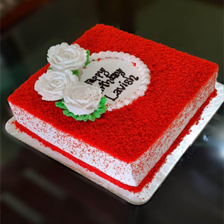 suare shape red velvet cake