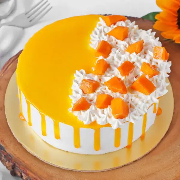 Eggless mango cake / mango cake recipe without butter and eggs