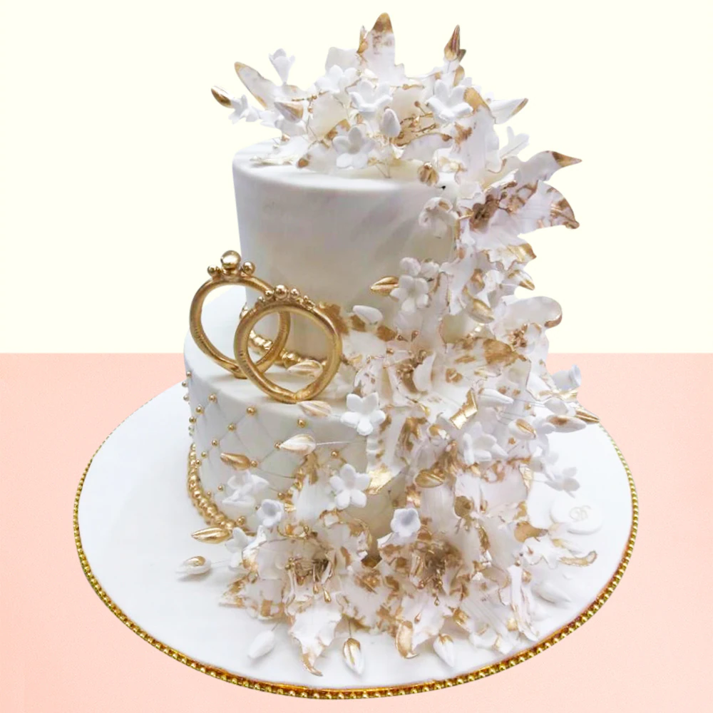 Buy/Send Golden 3 Tier Wedding Cake Online- Winni.in | Winni.in
