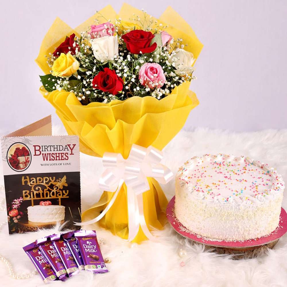 Send Undefined Cake & Rose Hamper Online, Price ₹1145 | Unreal Gift