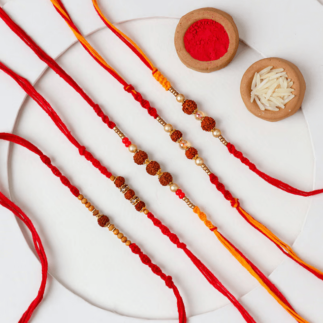 Classic Rudraksh Mauli Rakhi Set Of Five - Image 2