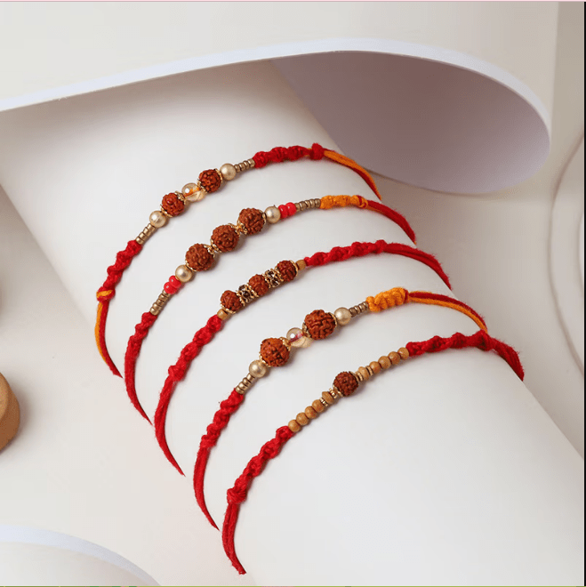 Classic Rudraksh Mauli Rakhi Set Of Five - Image 3