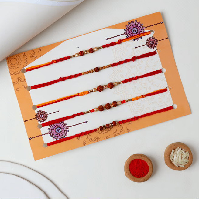 Classic Rudraksh Mauli Rakhi Set Of Five - Image 4