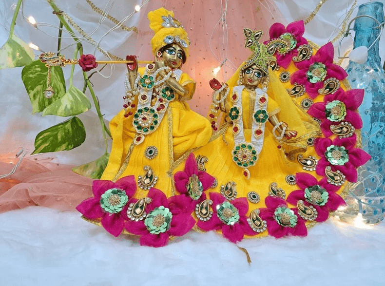 Radha Krishna / Laddu Handmade Gopal Dress with pagdi By UNIQUETHREADSART for occasional wear wedding gift/birthday gift