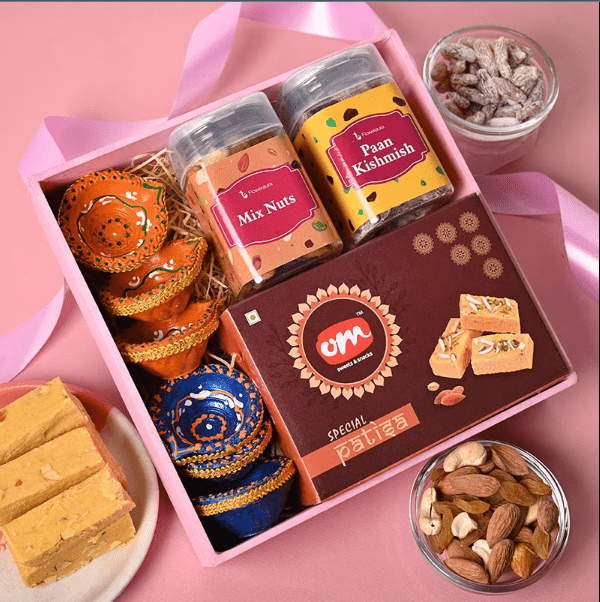 Patisa With Nuts N Diyas - Image 2