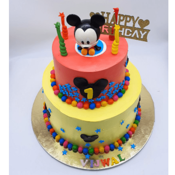 Mickey mouse theme #cake created in cream icing 🎈🎉🎂 #karinascakehouse |  Instagram
