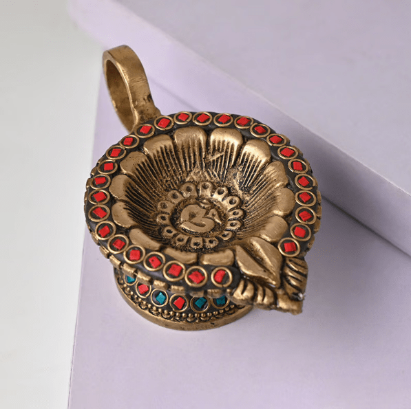 Colorful Brass Diya n Gulab Jamun Combo - Image 3