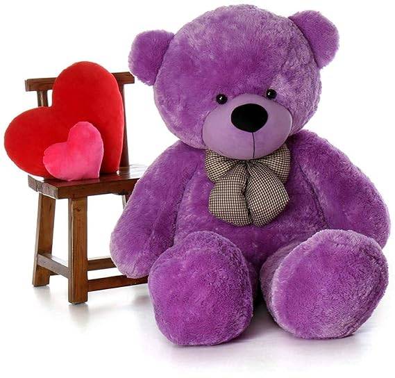 SOFT TOYS Purple 7 Feet 210 CM with Free Heart Shape CUSION - Luv ...