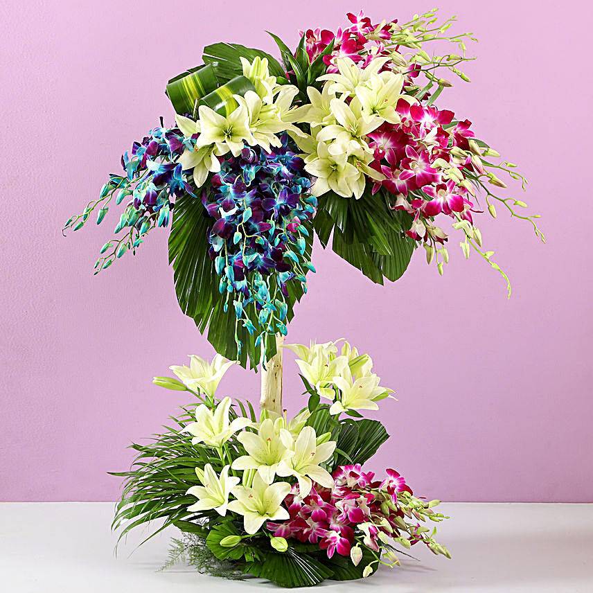 Flowers Tall Arrangement - Luv Flower & Cake