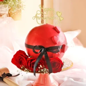 Anniversary Hearts Chocolate Pinata Ball Cake