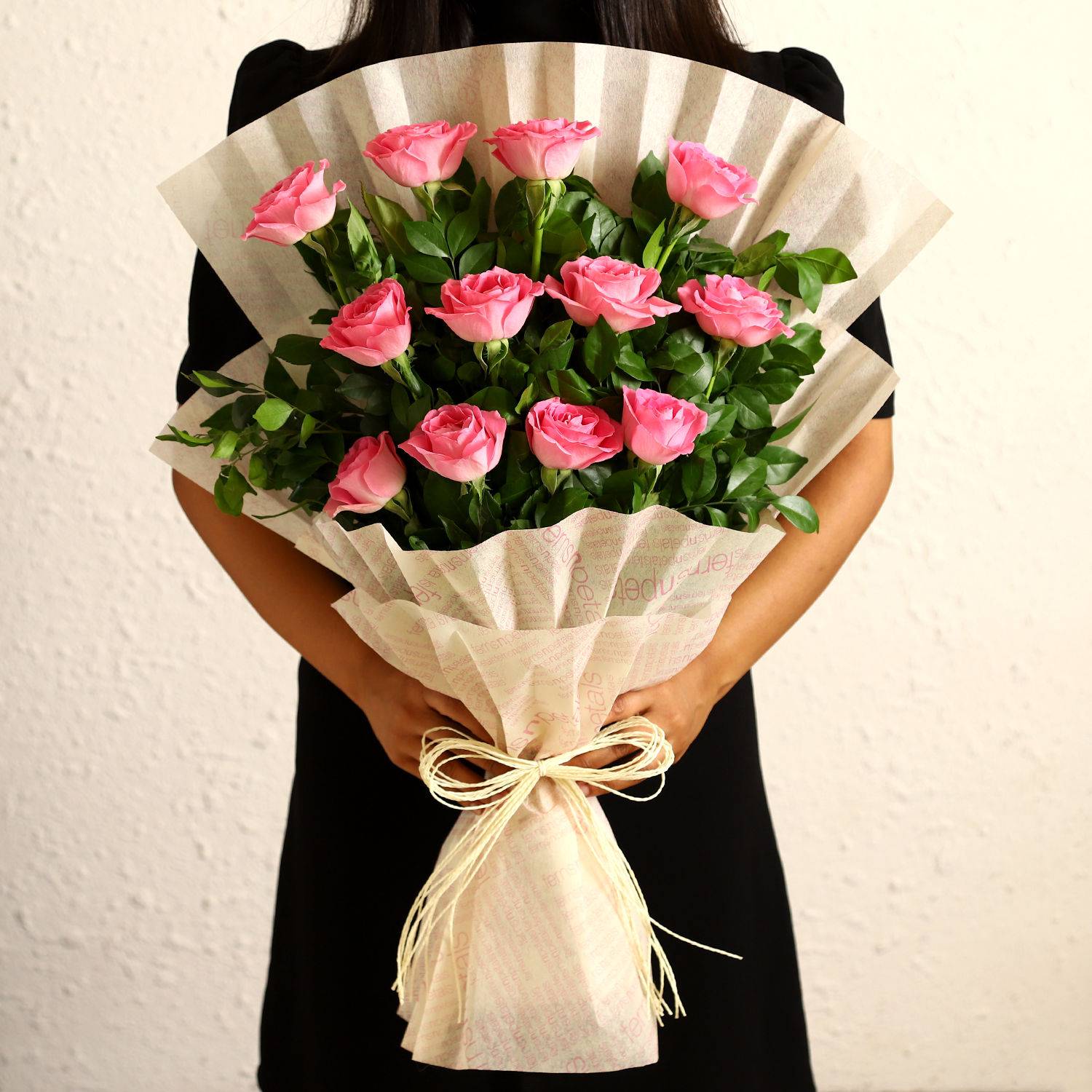 Sweet Memories Pink Roses Bouquet & Chocolate Cake - Image 4