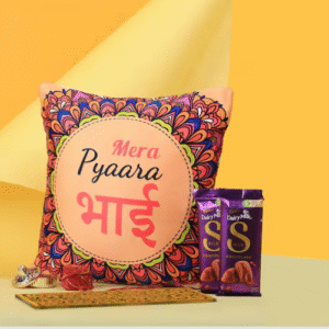 Bhaidooj Special Cushion with Silk Combo