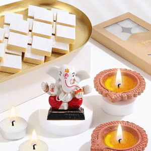 Sacred Saffron Kaju Katli with Ganesha Hamper