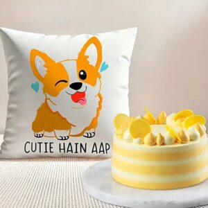 Butterscotch Bento Cake N Comfy Cushion Gift