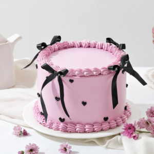 Layers And Bow Cream Cake