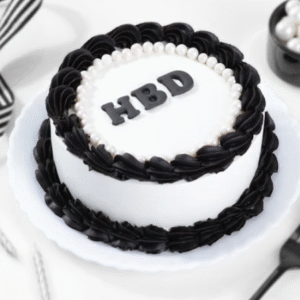 Classic Black And White Cake
