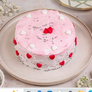 Pink Hearts Chocolate Cream Cake Half Kg