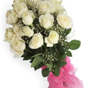 Bunch of 20 white roses