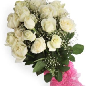 Bunch of 20 white roses