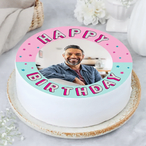 Confetti Birthday Vanilla Photo Cake- Half Kg