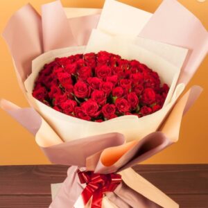 100 Red Roses Hand Tied Bouquet