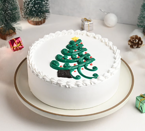 Festive Christmas Tree Cake