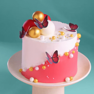 Pearls N Butterfly Themed Cake