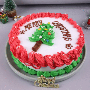 Merry Christmas Vanilla Cake