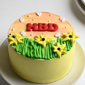 Vibrant Floral Birthday Mini Chocolate Cake 300gm
