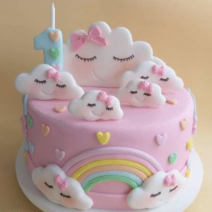 Unicorn 1st B'day Kids Fondant Cake