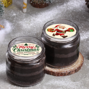 Chocolate Merry Christmas Jar Cake Duo
