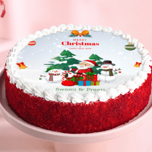 Festive Christmas N New Year Photo Cake