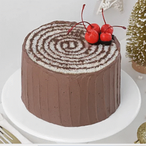 Christmas Log Choco-Cherry Cake