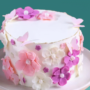 Blooms N Pearls Theme Cake