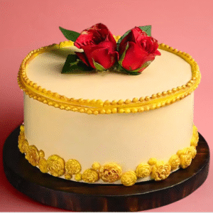 Rose N Gold Floral Cake