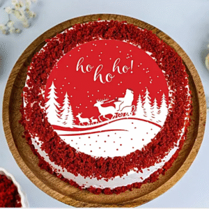 Xmas Ho Ho Holiday Photo Cake