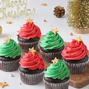 Twinkling Xmas Tree Cupcake