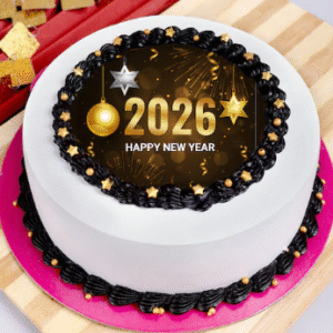 New Year Choco Vanilla Cake