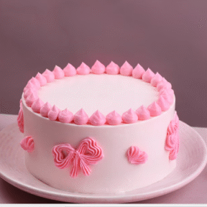 Bows N Blush Cream Cake