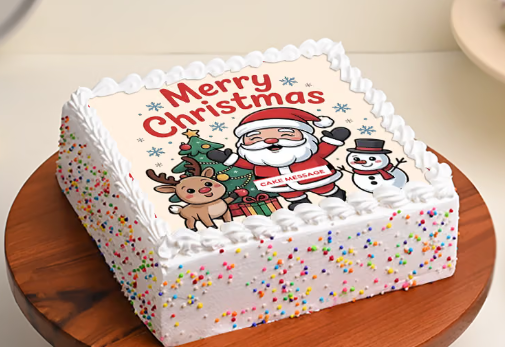 Merry Christmas Sprinkle Cake