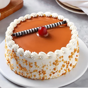 Golden Butterscotch Eggless Cake