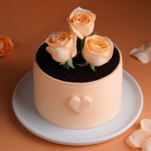 Rose Topped Chocolate Cake