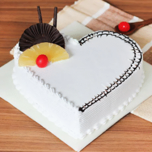 Pineapple Valentines heart cake