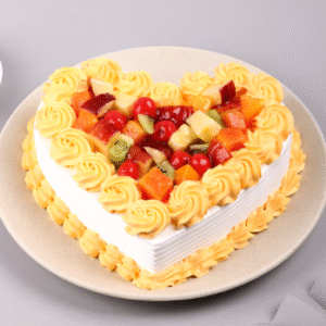 Delectable Fruit Heart Cake