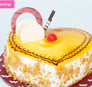 Butterscotch Heart Shape Cake